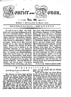 Kourier an der Donau (Donau-Zeitung) Freitag 16. April 1830