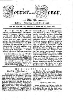 Kourier an der Donau (Donau-Zeitung) Samstag 17. April 1830