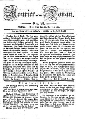 Kourier an der Donau (Donau-Zeitung) Dienstag 20. April 1830