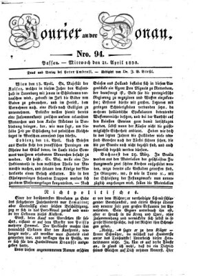 Kourier an der Donau (Donau-Zeitung) Mittwoch 21. April 1830