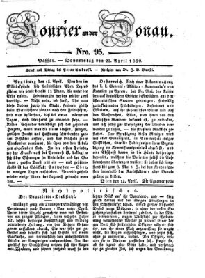 Kourier an der Donau (Donau-Zeitung) Donnerstag 22. April 1830