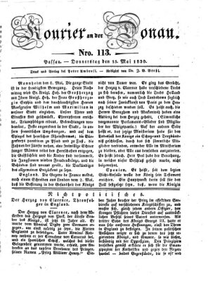 Kourier an der Donau (Donau-Zeitung) Donnerstag 13. Mai 1830