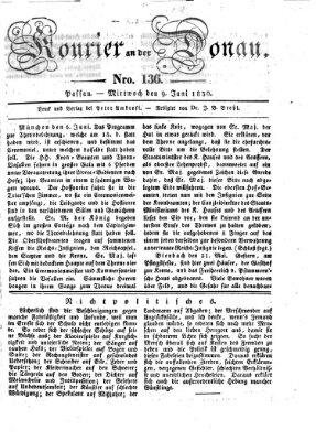 Kourier an der Donau (Donau-Zeitung) Mittwoch 9. Juni 1830