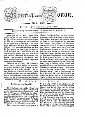 Kourier an der Donau (Donau-Zeitung) Freitag 18. Juni 1830