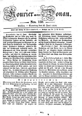 Kourier an der Donau (Donau-Zeitung) Samstag 26. Juni 1830