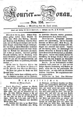 Kourier an der Donau (Donau-Zeitung) Montag 28. Juni 1830
