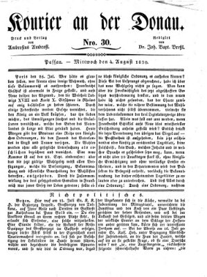 Kourier an der Donau (Donau-Zeitung) Mittwoch 4. August 1830