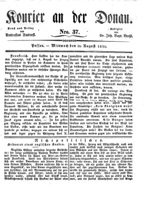 Kourier an der Donau (Donau-Zeitung) Mittwoch 11. August 1830