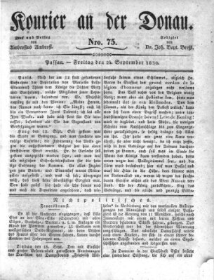 Kourier an der Donau (Donau-Zeitung) Freitag 24. September 1830