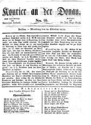 Kourier an der Donau (Donau-Zeitung) Montag 18. Oktober 1830