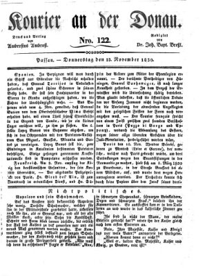 Kourier an der Donau (Donau-Zeitung) Donnerstag 18. November 1830