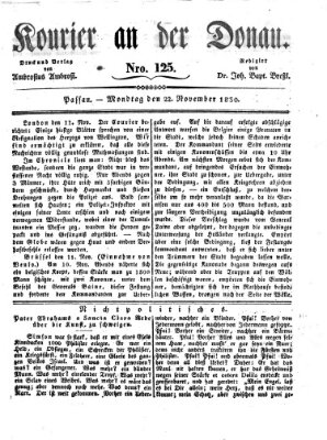 Kourier an der Donau (Donau-Zeitung) Montag 22. November 1830