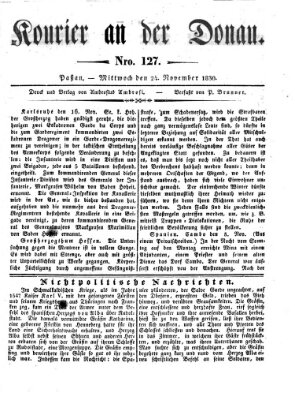 Kourier an der Donau (Donau-Zeitung) Mittwoch 24. November 1830