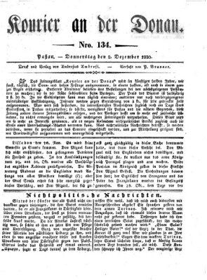 Kourier an der Donau (Donau-Zeitung) Donnerstag 2. Dezember 1830