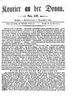 Kourier an der Donau (Donau-Zeitung) Freitag 17. Dezember 1830