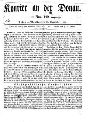 Kourier an der Donau (Donau-Zeitung) Montag 20. Dezember 1830