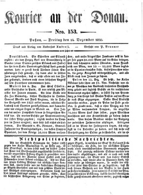 Kourier an der Donau (Donau-Zeitung) Freitag 24. Dezember 1830