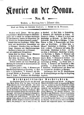 Kourier an der Donau (Donau-Zeitung) Freitag 7. Januar 1831