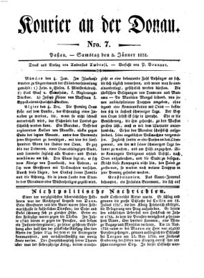 Kourier an der Donau (Donau-Zeitung) Samstag 8. Januar 1831