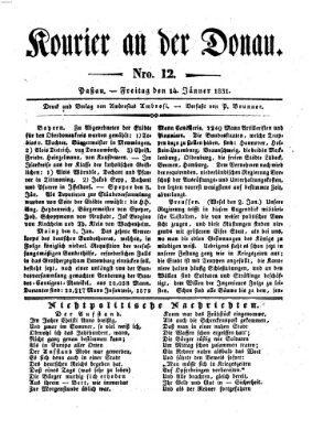 Kourier an der Donau (Donau-Zeitung) Freitag 14. Januar 1831