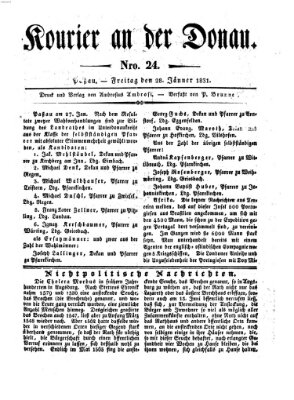 Kourier an der Donau (Donau-Zeitung) Freitag 28. Januar 1831