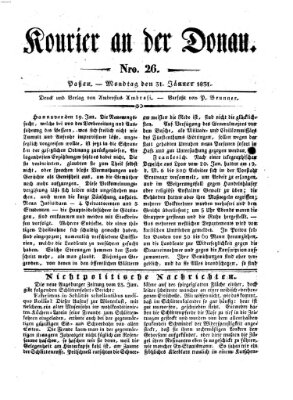 Kourier an der Donau (Donau-Zeitung) Montag 31. Januar 1831