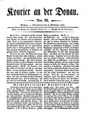 Kourier an der Donau (Donau-Zeitung) Dienstag 8. Februar 1831