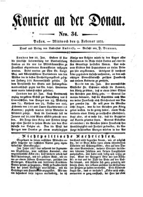 Kourier an der Donau (Donau-Zeitung) Mittwoch 9. Februar 1831