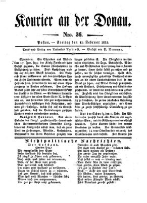 Kourier an der Donau (Donau-Zeitung) Freitag 11. Februar 1831