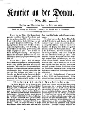 Kourier an der Donau (Donau-Zeitung) Montag 14. Februar 1831