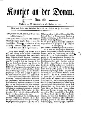 Kourier an der Donau (Donau-Zeitung) Mittwoch 16. Februar 1831