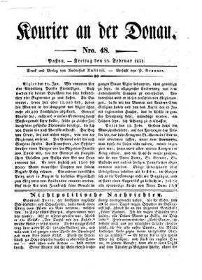 Kourier an der Donau (Donau-Zeitung) Freitag 25. Februar 1831