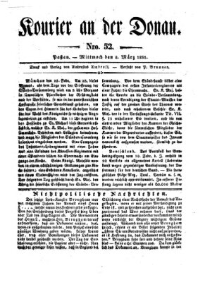 Kourier an der Donau (Donau-Zeitung) Mittwoch 2. März 1831