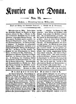 Kourier an der Donau (Donau-Zeitung) Dienstag 29. März 1831