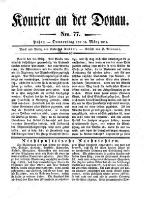 Kourier an der Donau (Donau-Zeitung) Donnerstag 31. März 1831