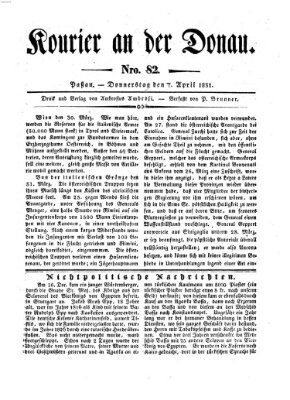 Kourier an der Donau (Donau-Zeitung) Donnerstag 7. April 1831