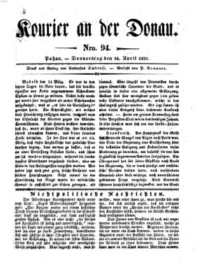 Kourier an der Donau (Donau-Zeitung) Donnerstag 21. April 1831