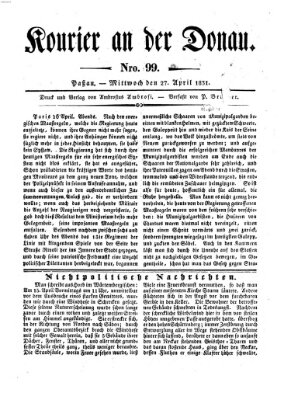 Kourier an der Donau (Donau-Zeitung) Mittwoch 27. April 1831