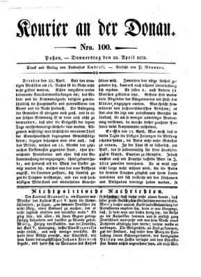 Kourier an der Donau (Donau-Zeitung) Donnerstag 28. April 1831