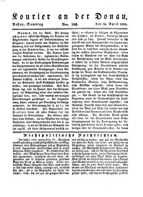 Kourier an der Donau (Donau-Zeitung) Samstag 30. April 1831