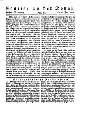 Kourier an der Donau (Donau-Zeitung) Mittwoch 22. Juni 1831