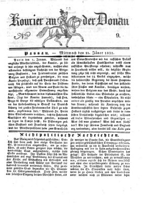 Kourier an der Donau (Donau-Zeitung) Mittwoch 11. Januar 1832