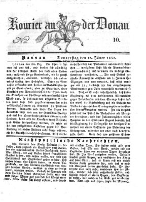 Kourier an der Donau (Donau-Zeitung) Donnerstag 12. Januar 1832