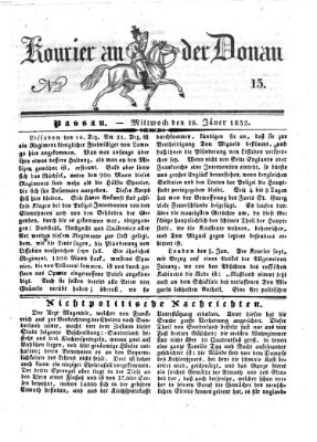 Kourier an der Donau (Donau-Zeitung) Mittwoch 18. Januar 1832