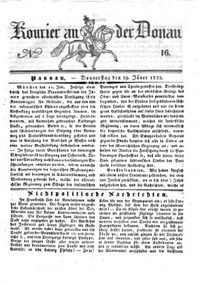 Kourier an der Donau (Donau-Zeitung) Donnerstag 19. Januar 1832