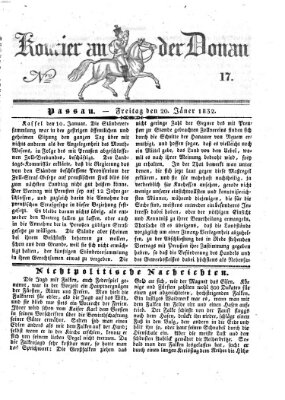 Kourier an der Donau (Donau-Zeitung) Freitag 20. Januar 1832