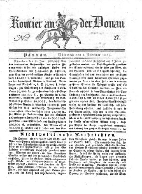 Kourier an der Donau (Donau-Zeitung) Mittwoch 1. Februar 1832