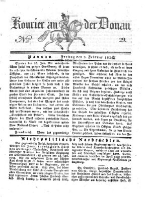 Kourier an der Donau (Donau-Zeitung) Freitag 3. Februar 1832