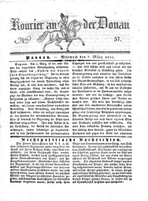 Kourier an der Donau (Donau-Zeitung) Mittwoch 7. März 1832