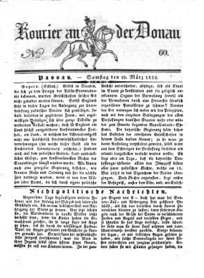 Kourier an der Donau (Donau-Zeitung) Samstag 10. März 1832